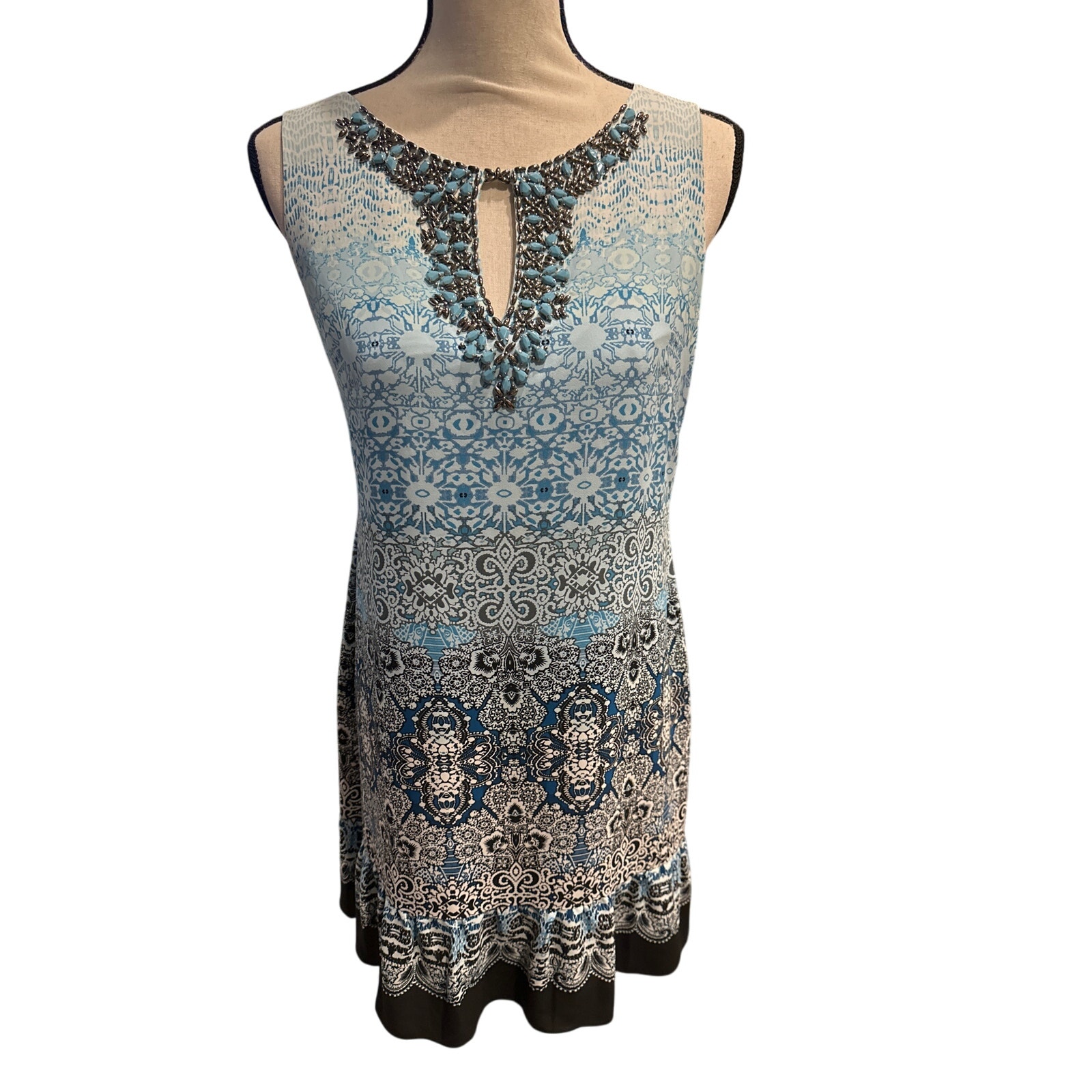 Women’s White House Black Market Sleeveless Beaded Dress Size Small